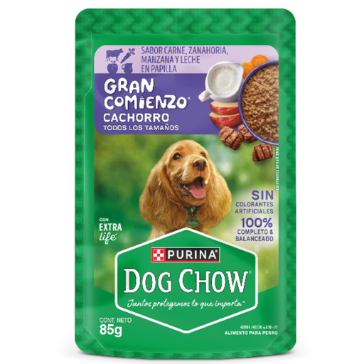 [059562] Dog Chow Purina Sabor Carne Gran Comienzo Cachocrros 85Gr