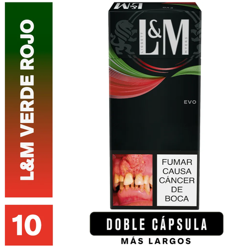 [059587] Cigarrillo LyM Evo Verde Rojo 10 Unidades