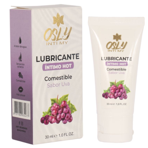 [059605] Lubricante Íntimo Hot Osly Inti My Comestible Sabor Uva 1 Unidad 30Ml