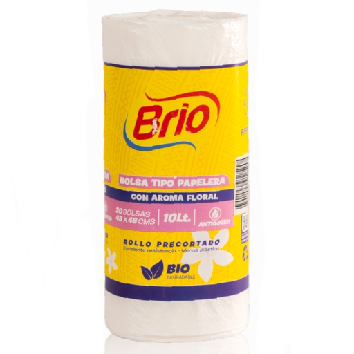 [059621] Bolsa Basura Tipo Papelera Blanca Bio Brio 43x48cm Aroma Floral 30 Unidades