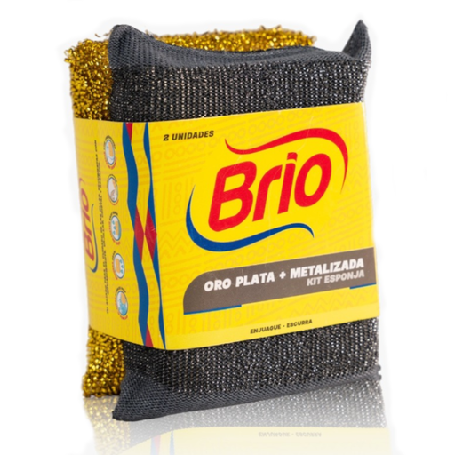 [059625] Esponja Brio Oro Plata 1 Unidad + Metalizada 1 Unidad