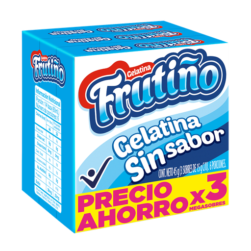 [059626] Gelatina Frutiño Sin Sabor 15Gr 3 Unidad