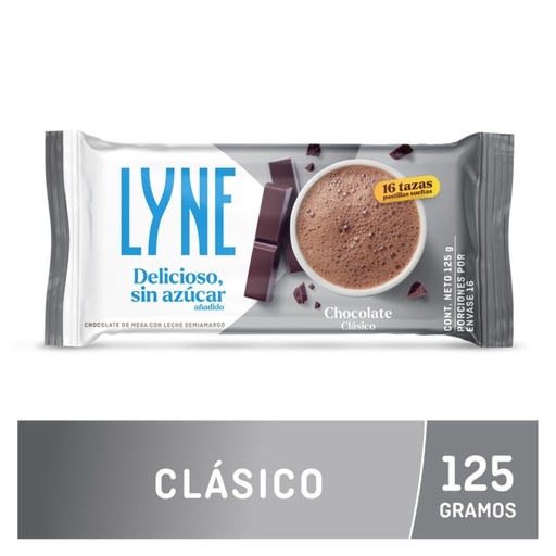 [059637] Chocolate Lyne Clásico Sin Azúcar Barra 125Gr