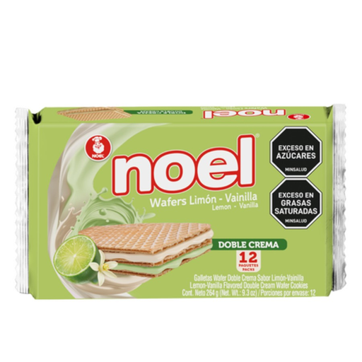 [059642] Galletas Wafers Noel Limón Vainilla 12 Paquetes 464Gr