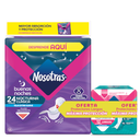 Toallas Higiénicas Nosotras Buenas Noches Nocturna Clásica 24 Unidades + Protectores Largos 12 Unidades