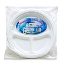 Plato Redondo 3 Divisiones Biodegradable Santa Lucia 10 Unidades