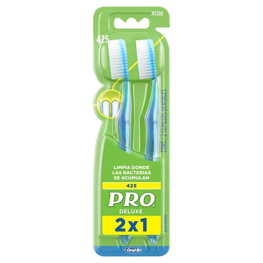 [003721] Cepillo Dental Pro Deluxe 425 Medio 2 Unidades