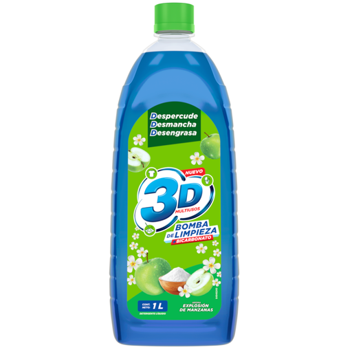 [059704] Detergente Líquido 3D Multiusos Bomba De Limpieza + Bicarbonato 1L