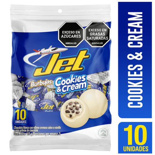 [059730] Burbujas Jet Cookies Y Cream 10 Unidades 115Gr