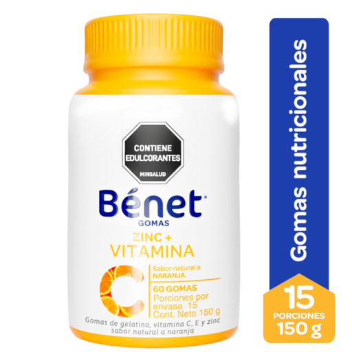 [059737] Gomas Nutricionales Bénet Vitamina C + Zinc  60 Gomas 150Gr