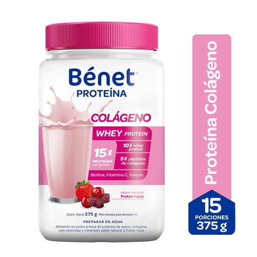 [059739] Proteína Bénet  Colágeno Sabor Frutos Rojos 375Gr