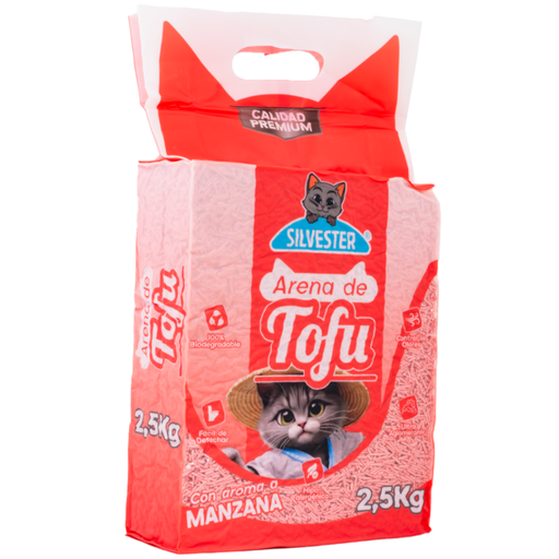 [059768] Arena  Gatos De Tofu Silvester Con Aroma Manzana  2.5Kg