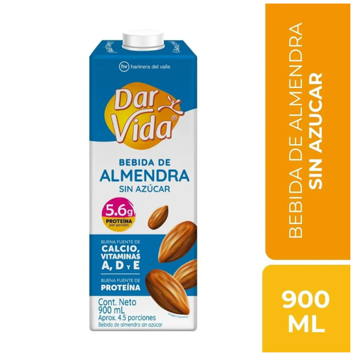 [059272] Bebida  Almendras Dar Vida Sin Azúcar Tetrapak 900Ml