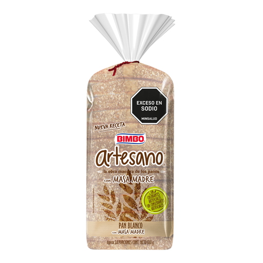 [059796] Pan Tajado Artesano Bimbo Blanco Con Masa Madre 500Gr