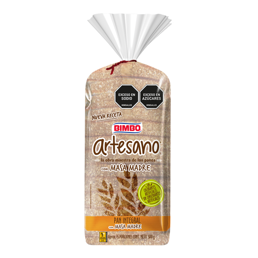 [059797] Pan Tajado Artesano Bimbo Con Masa Madre Integral 500Gr