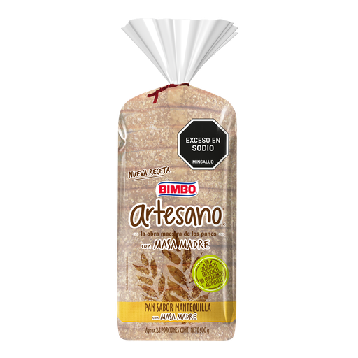 [059798] Pan Tajado Artesano Bimbo Con Masa Madre Sabor Mantequilla 500Gr