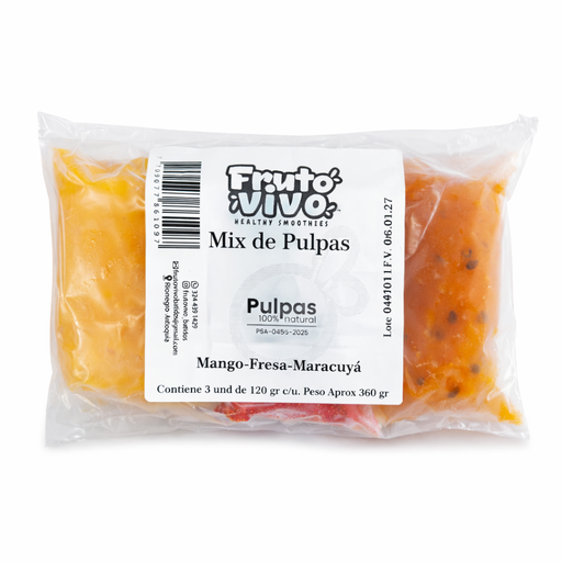 [059803] Pulpa Congelada Surtida Fruto Vivo 120Gr 3 Unidades