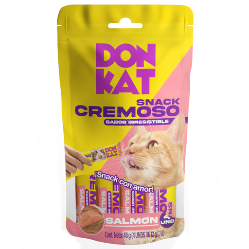 [059824] Snack Cremoso Para Gatos Salmón Donkat 48Gr