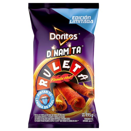 [059843] Doritos Dinamita Ruleta Flamín Hot Pinta Lengua Azúl 195Gr