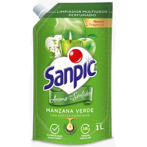 [059870] Limpiador Líquido Sanpic Manzana Verde Doypack 1L