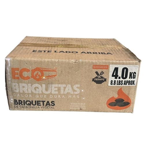 [059883] Eco Briquetas Carbón Caja 4Kg
