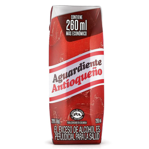 [059896] Aguardiente Antioqueño Rojo Tetrapak 260Ml