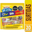 Chocolatinas Jet Gol Jumbo Surtidas 20 Unidades 264.1Gr