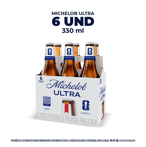 [059961] Cerveza  Michelob Ultra Botella 330Ml 6 Unidades