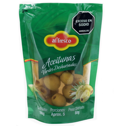 [059966] Aceitunas Verdes Deshuesadas Alfresco Bolsa 180Gr