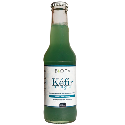 [059981] Kéfir De Agua Fermentada Con Espirulina Y Jengibre Biota 218Ml