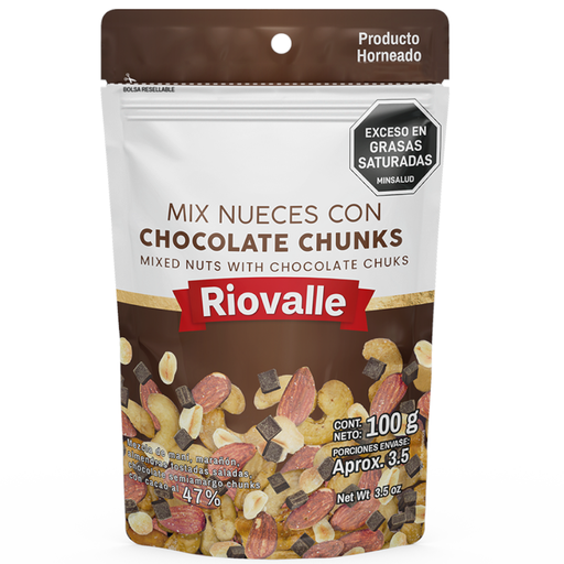 [060094] Mix Nueces Con Chocolate Chunks Riovalle 100Gr