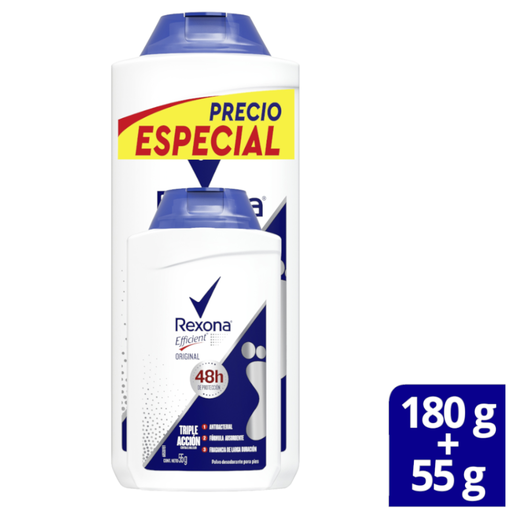 [060101] Talco Rexona Efficient 180Gr + 55Gr Precio Especial