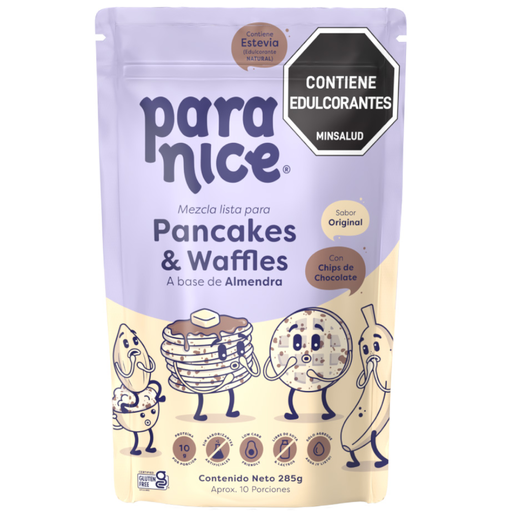 [060126] Mezcla Para Pancakes Y Waffles A Base De Almendra Sabor Original Con Chips De Chocolate Paranice 285Gr