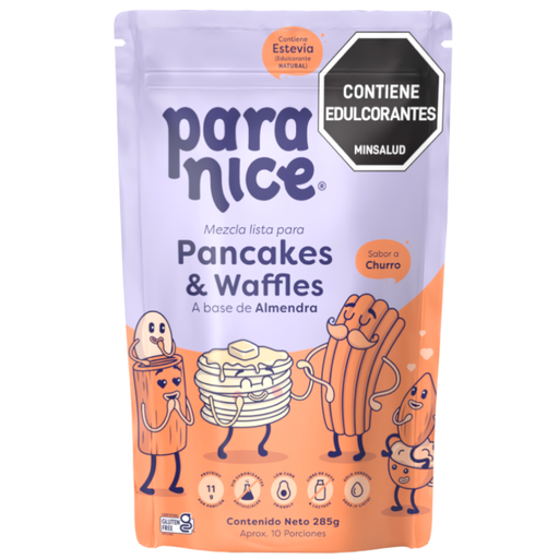 [060127] Mezcla Para Pancakes Y Waffles A Base De Almendra Sabor A Churro Paranice 285Gr