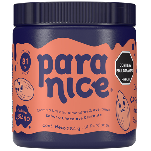 [060129] Esparcible Paranice A Base De Almendras Y Avellanas Sabor Chocolate  Crocante 284Gr