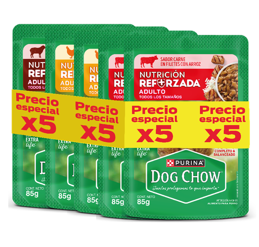 [060139] Dog Chow Pouch Surtido 85Gr 5 Unidades