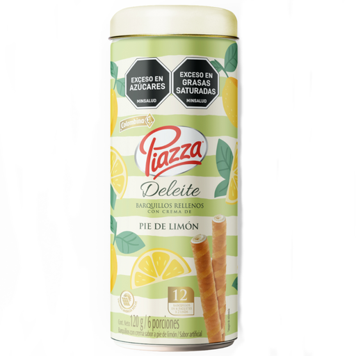 [060151] Barquillos Piazza Deleite Rellenos Con Crema De Pie De Limón Lata 120Gr