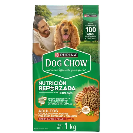[060161] Dog Chow Nutrición Reforzada Adultos Sabor Carne Y Pollo 1Kg