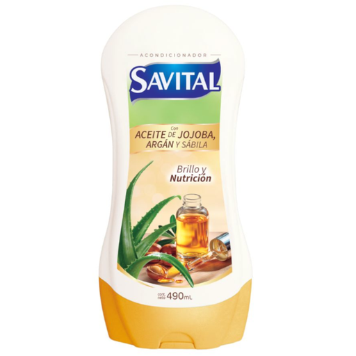 [060176] Acondicionador Savital Nutrición Aceite De Jojoba, Argán Y Sábila 490Ml