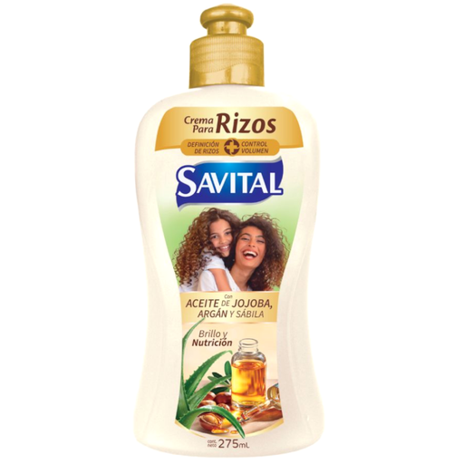 [060177] Crema Para Peinar  Rizos Savital Nutrición Con Aceite Jojoba, Argán Y Sábila 275Ml