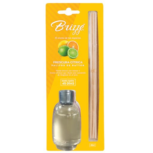 [060202] Ambientador Brizzé  Palitos Rattan Frescura Cítrica 40Ml