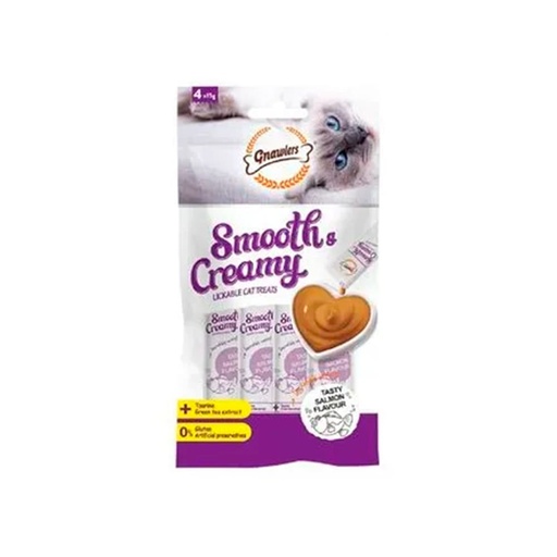 [060216] Alimento Para Gatos Gnawlers Smooth & Creamy Salmón 15Gr 4 Unidades