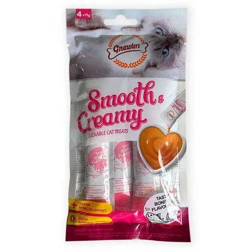 [060217] Alimento Para Gatos Gnawlers Smooth & Creamy 15Gr 4 Unidades