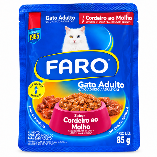 [060225] Alimento Para Gatos Faro Cordeiro Ao Molho 85Gr
