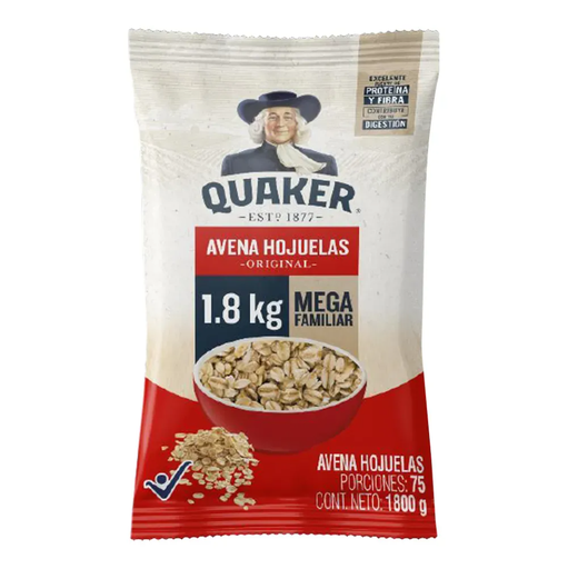 [060231] Avena Quaker Hojuelas Bolsa 1800Gr