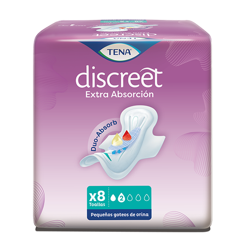 [060276] Toallas Higiénicas Tena Discreet Extra Absorción 8 Unidades