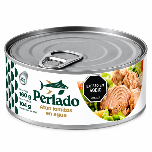 [060615] Atún Lomitos Agua Perlado Lata 160Gr