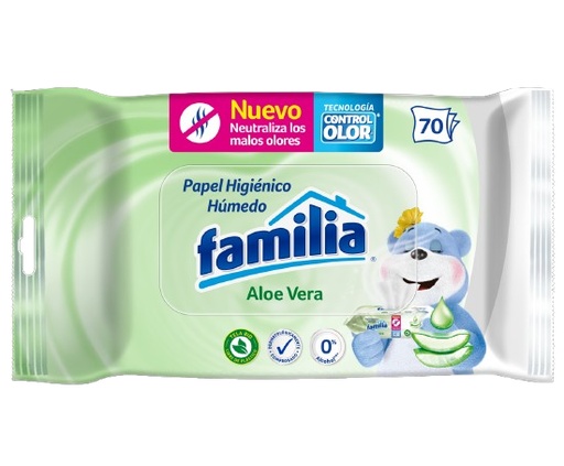 [060673] Papel Higiénico Familia Húmedo Aloe Vera 70 Unidades