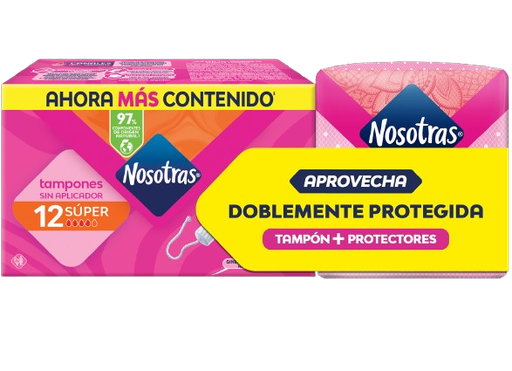 [060677] Tampones Nosotras Súper 12 Unidades + Protectores