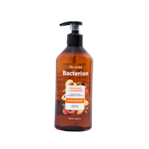 [060592] Jabón Líquido Bacterión Durazno Y Guaraná Energizante Tarro 400Ml
